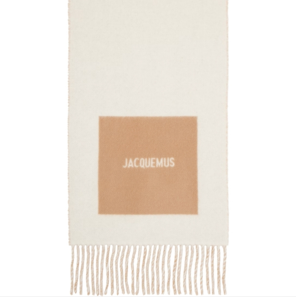 NWT Jacquemus Off White Beige 100% Wool Winter Scarf